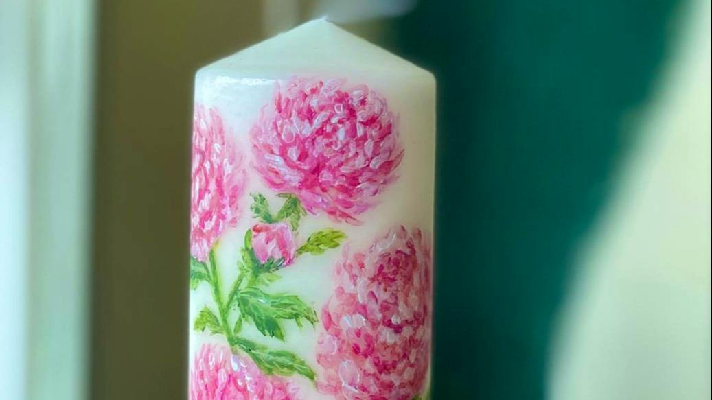 Autumnal flower candles